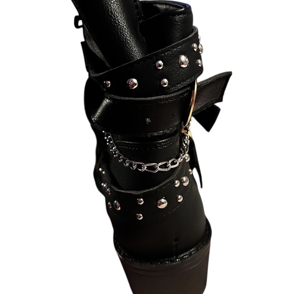 Black Studded Ankle Boots - Picture 4 of 4